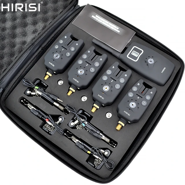 Wireless fishing bite alarm 1+4 set with 4pcs illuminated swinger in  EVA case for carp fishing B1203S 1