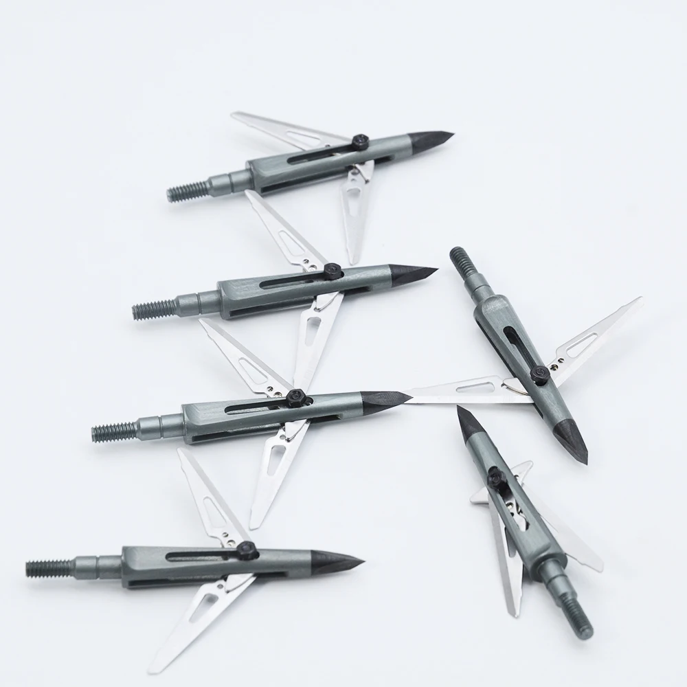 

6/12PCS Broadhead 100 Grains Stainless Steel Arrow Head Arrow Point For Hunting Compound Bow