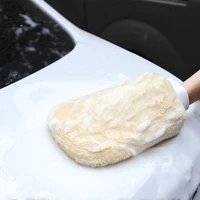 1/2Pcs Microfiber Car Wash Gloves Soft Thickened Wool Plush Car Cleaning Mitt Double-faced Glove Car Detailing Cleaning Tools 1