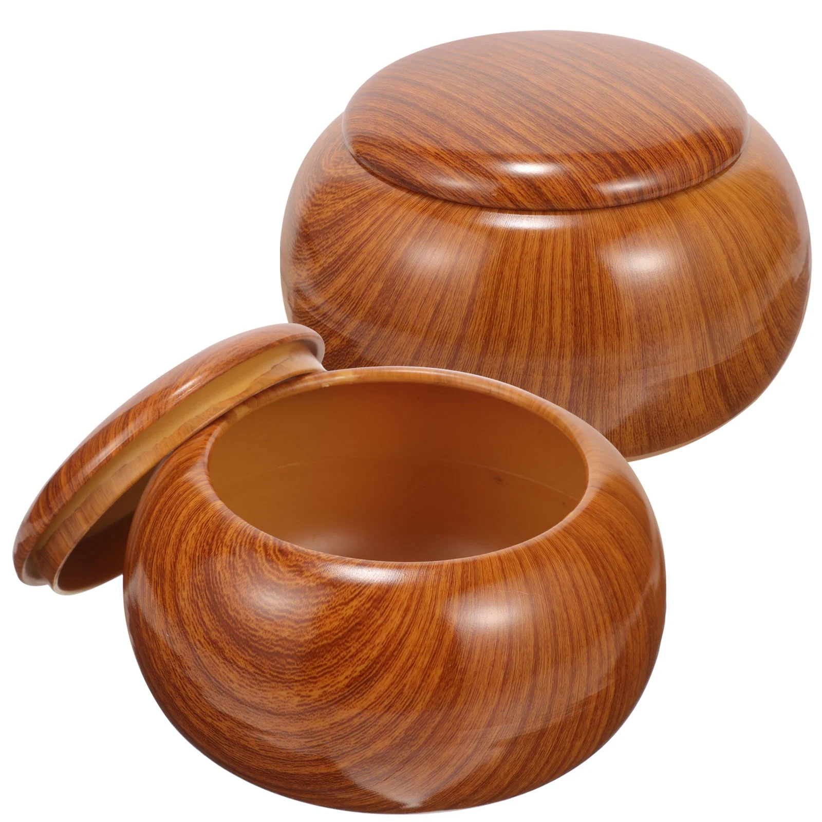 

2 Pcs Vintage Chess Box Go Jar Child Student Storage Case Plastic Bowl Professional