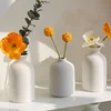 White Ceramic Vase Modern Pottery Flower Bottle Vases Hydroponic Home Decor Table top Small 3