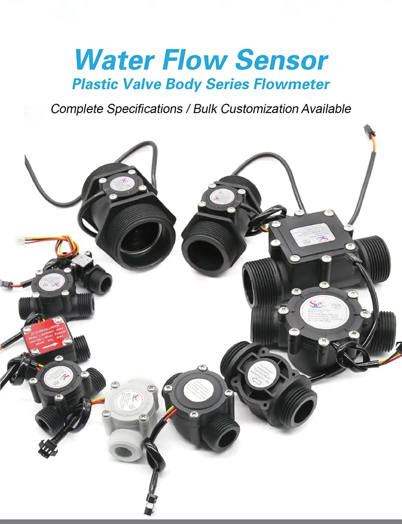 YF-S201 Hall Flow Sensors Water Flow Sensor Hall Effect Liquid Meter G1/2 1/2 In