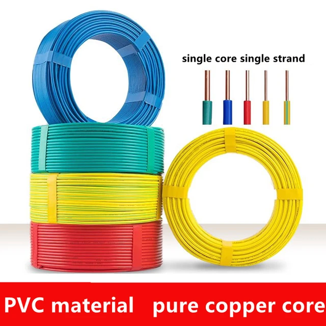 17 AWG 1MM2, Single Hard Cores Kupferkabel, PVC isoliertes elektrisches  Verdrahtungskabel, Bunte Drähte Home Application (Color : Schwarz, Length :  10m) : : Baumarkt