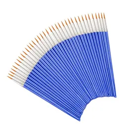 50-Piece Premium Art Brush Set - Versatile Nylon Brushes (50Pcs Round)