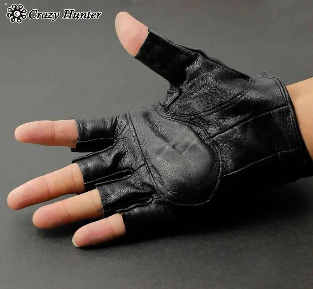 Guantes Sin Dedos MITONES de PIEL con PINCHOS OSX Mod.AC08/3  Biker,Rock,Gothic