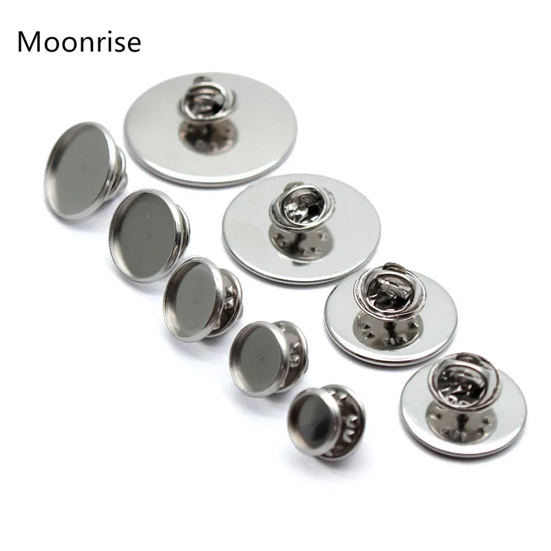 5 Sets Schmetterlings-Kupplung mit Krawattenstücken, leere Stifte, Ersatz für Bastelarbeiten, Abzeichen, Schmuckherstellung (6 mm–30 mm)