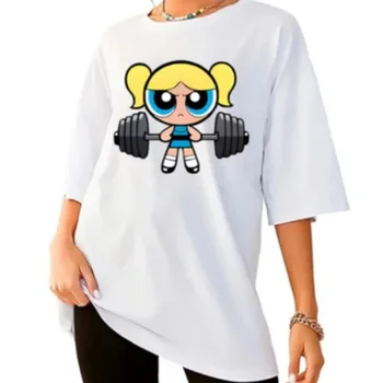 Girls Super Powerful Blouse Training Streetwear T-shirt Womens Shirt Academy Gym Fitness T-shirt 1