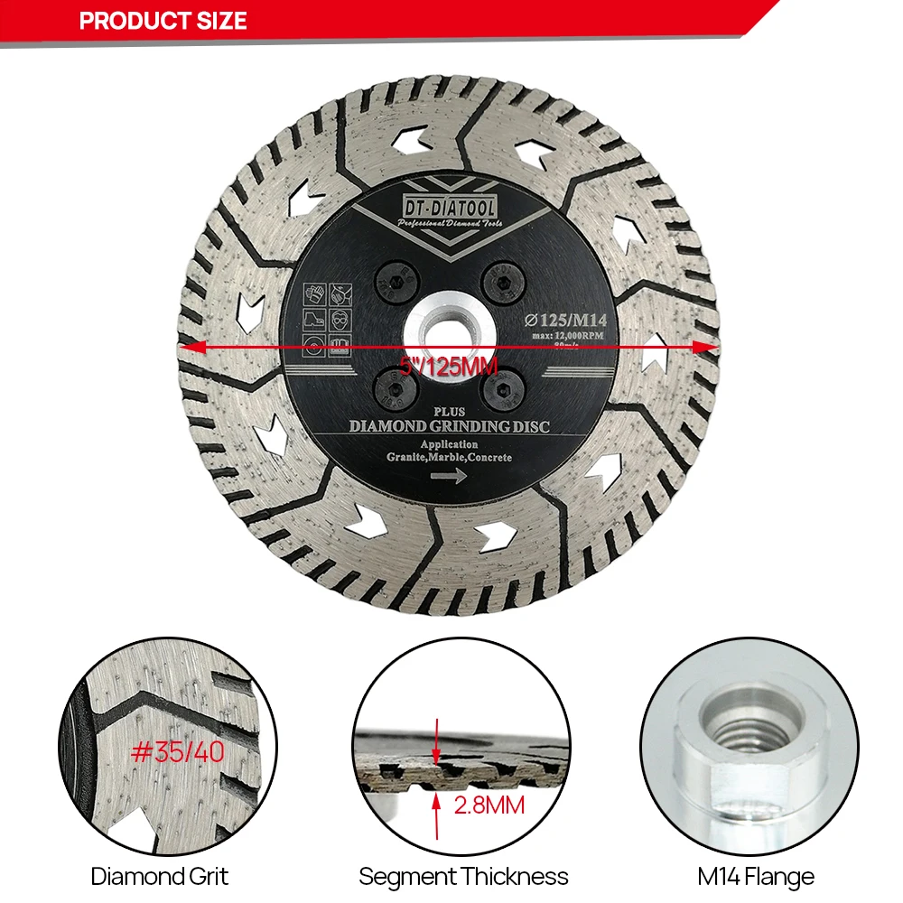 SHDIATOOL Disco De Corte De Diamante De 105 Mm, Hoja De Sierra Turbo De Malla En X Superfina Para Azulejos, Mármol, Cerámica, Porcelana
