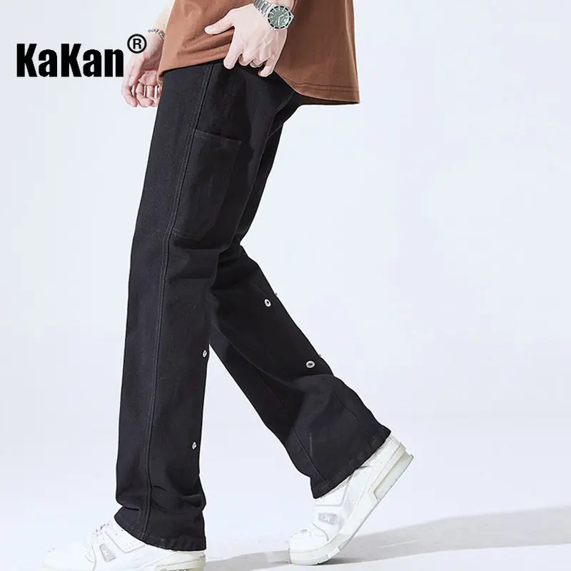 Kakan - New Niche Stretch Jeans for Men, Loose and Slim Straight Length Black Jeans K24-ZY2325