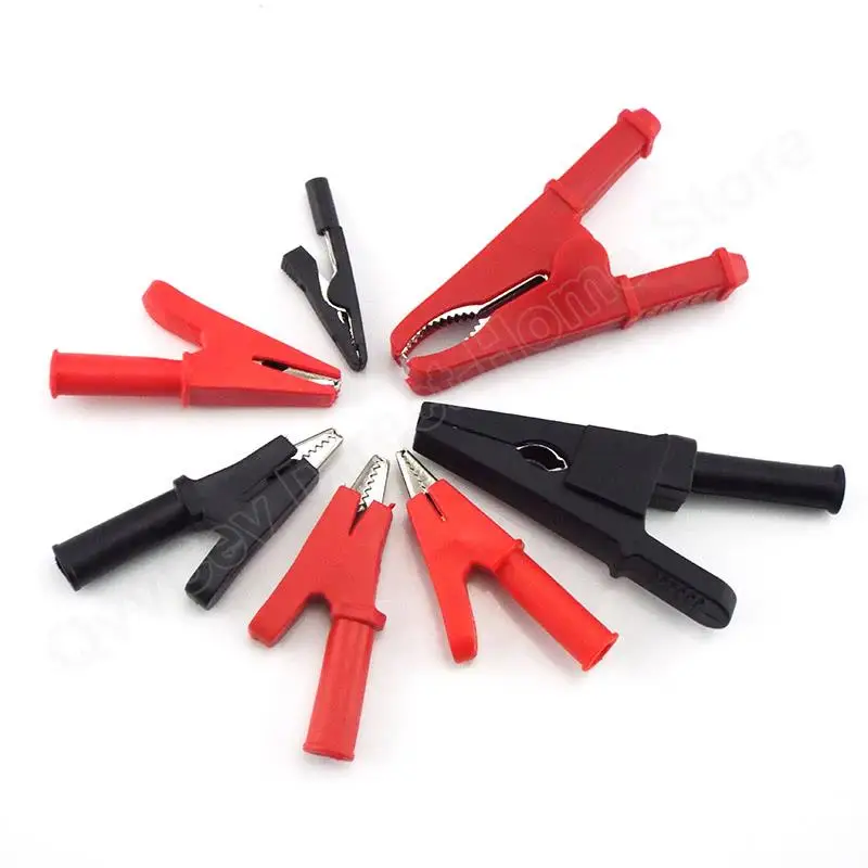 10A 20A 30A 50A Alligator Clip Crocodile Adapter 2mm 4mm Banana Plug Probe Clip for Multimeter Pen Test lead Cable Insulated,alligator clips,test clip,test leads,alligator clip adapter,test lead cable