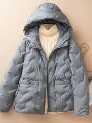 Autumn Winter Hooded Short Parkas Women Down Cotton Jacket Female Elegant Casual Women's 2024 Spring Cotton Padded Coat