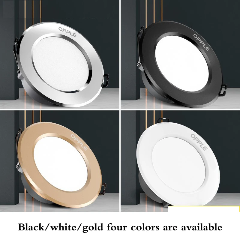 

Ceiling lighting LED downlight 3W/5W hole spotlight Embedded three-color dimming black and white four-color optional