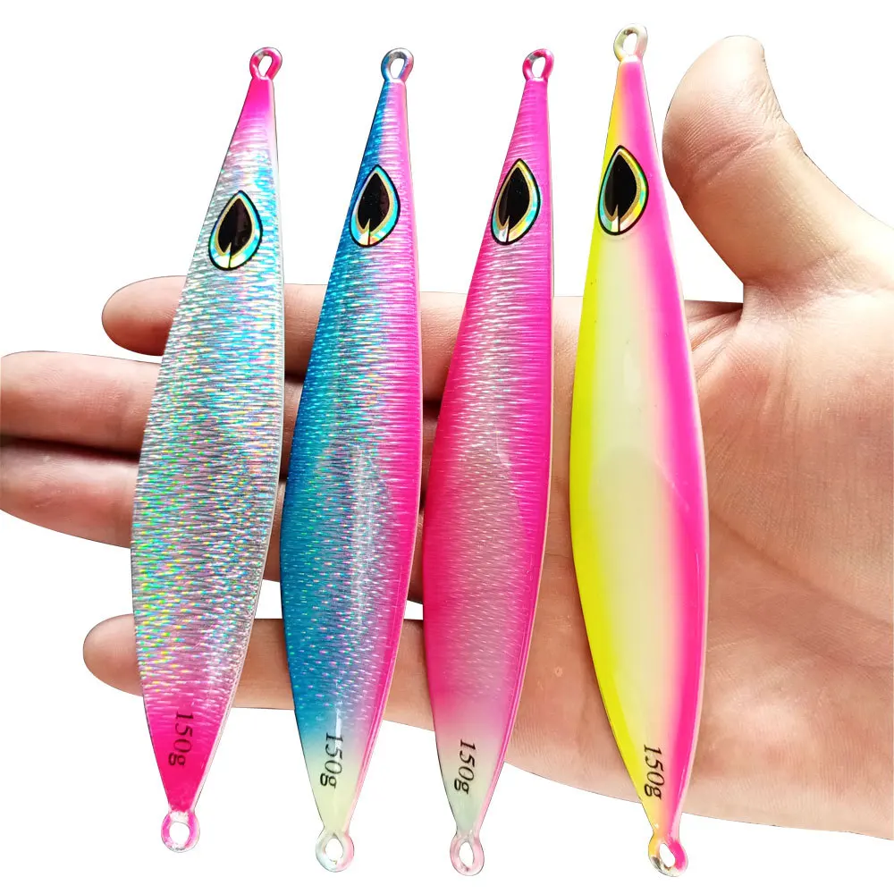 D1 Heavy Jig Lure 80g 100g 150g Metal Casting Jig Spoon Bait Strong Glow Artificial Sinking Sea Jigging Fishing Tackle