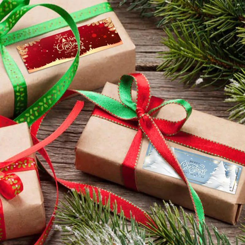 120 stücke/rolle Rot Grün Frohe Weihnachten Aufkleber Santa Claus Etiketten für Geschenk Paket Karte Umschlag Verpackung Party Kleine business – Detail 3