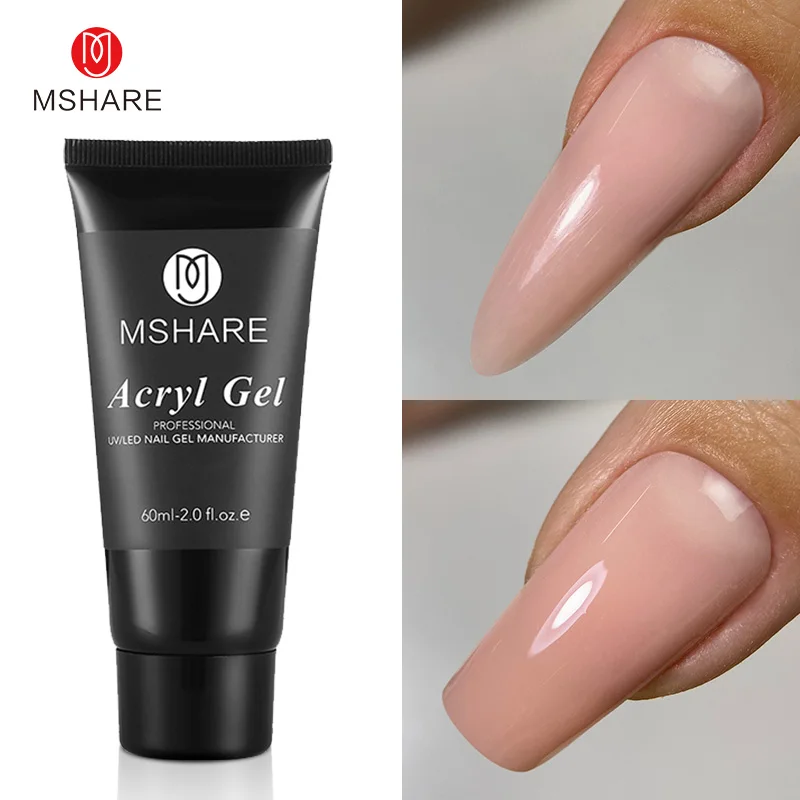 Mshare Milk Pink Nails Poly Acryl Gel Builder Uv Led Extension Acrilgel Cover New 60Ml / 250G Materie Prime Professional Salon