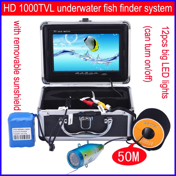 Underwater Fishing Color Camera Fish Finder 1200 Line High-definition Night Vision Camera 1000 Infrared LED Waterproof WF01-50M