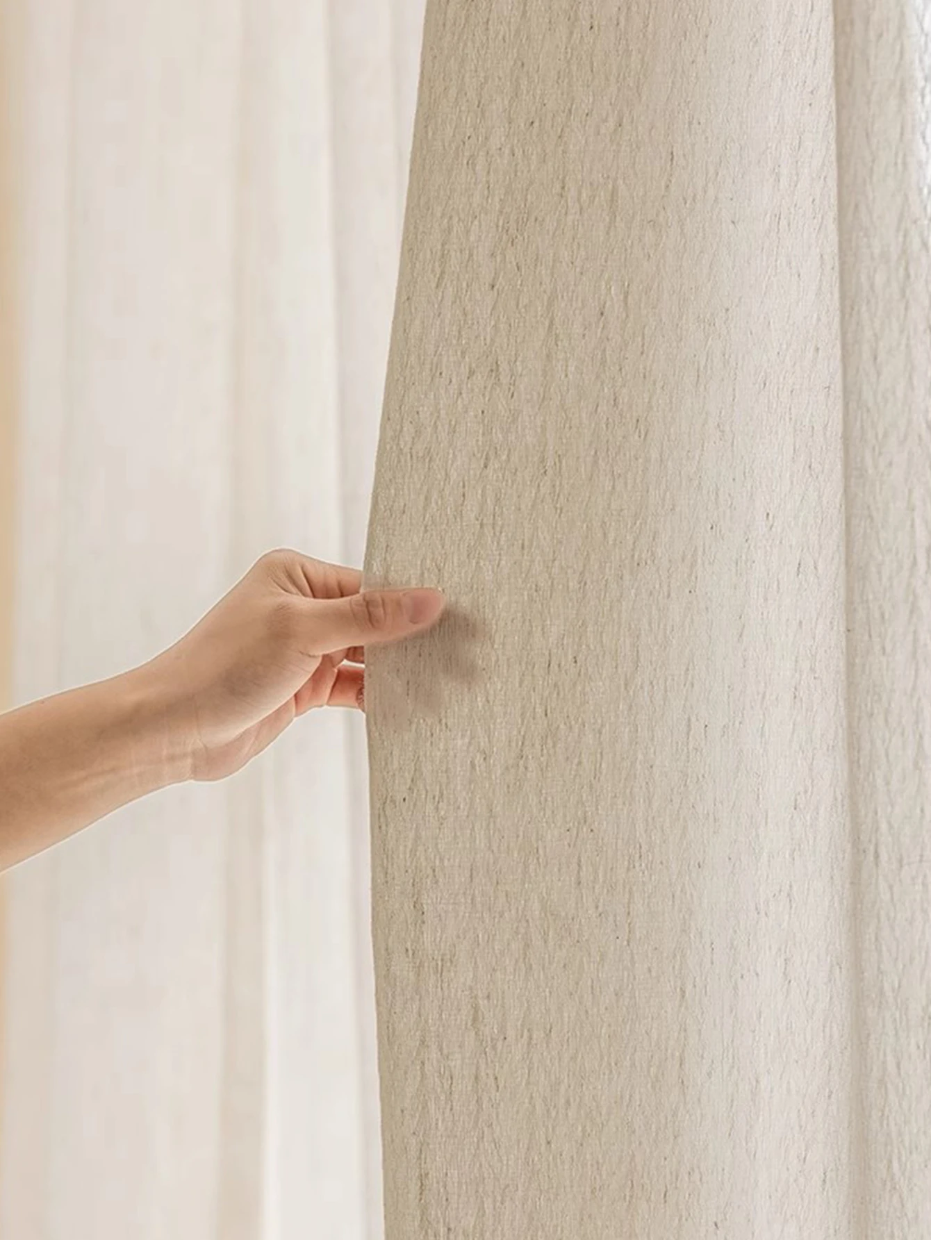 Japanese-style log wind garden small fresh linen curtain screen 6
