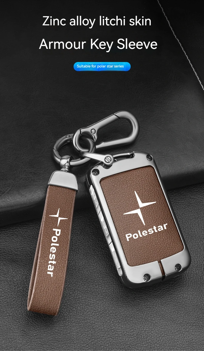Auto Smart Remote Key Case Vollleder Abdeckung Schutz Halter Shell Für Volvo Polestar 2 Polestar 3 2023 2024 Keyless Schlüsselbund – Detail 2