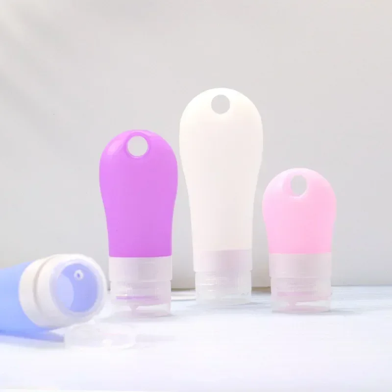 1pcs 38ml 60ml 80ml Empty Silicone Travel Packing Press Having Holes Bottle for Lotion Shampoo Bath Small Sample Containers refillable lotion bottle