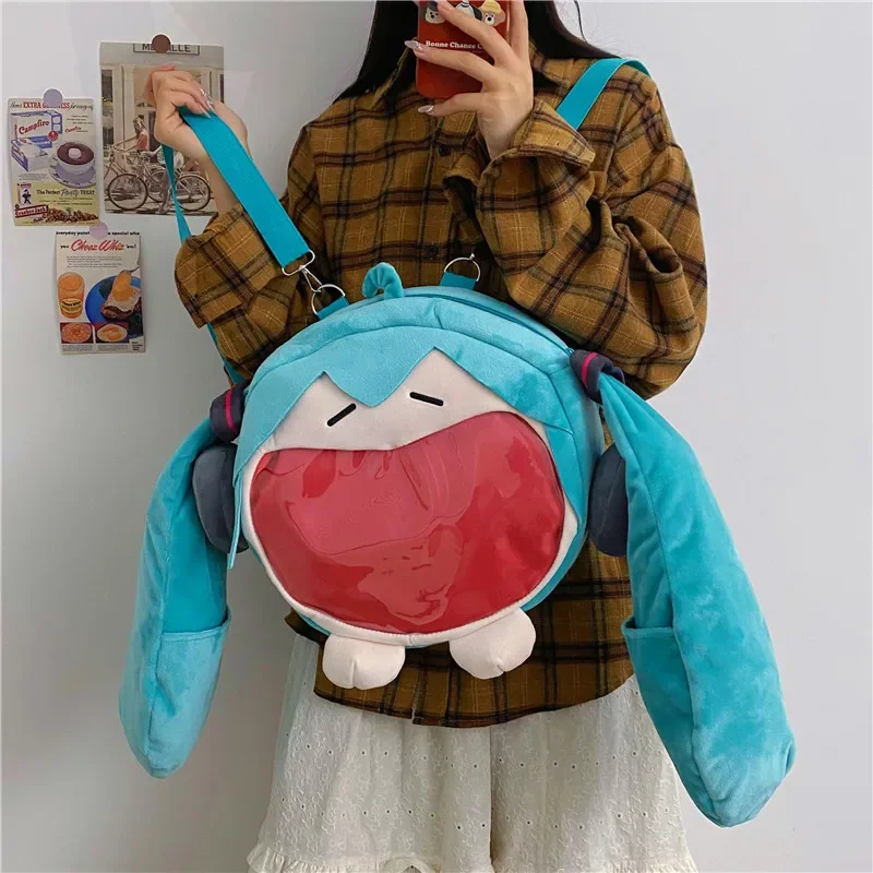 Anime Hatsune Miku Cosplay Plush Backpack Ita Bag Women Bag Shool Student Men Velvet Shoulder Girl Gift