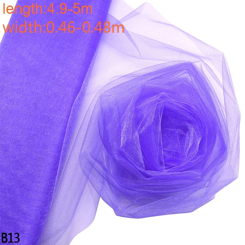 5/10m Tulle Wedding Organza Roll Sheer Crystal Organza Fabric for Wedding Decoration Mariage Yarn Birthday Event Party Supplies 