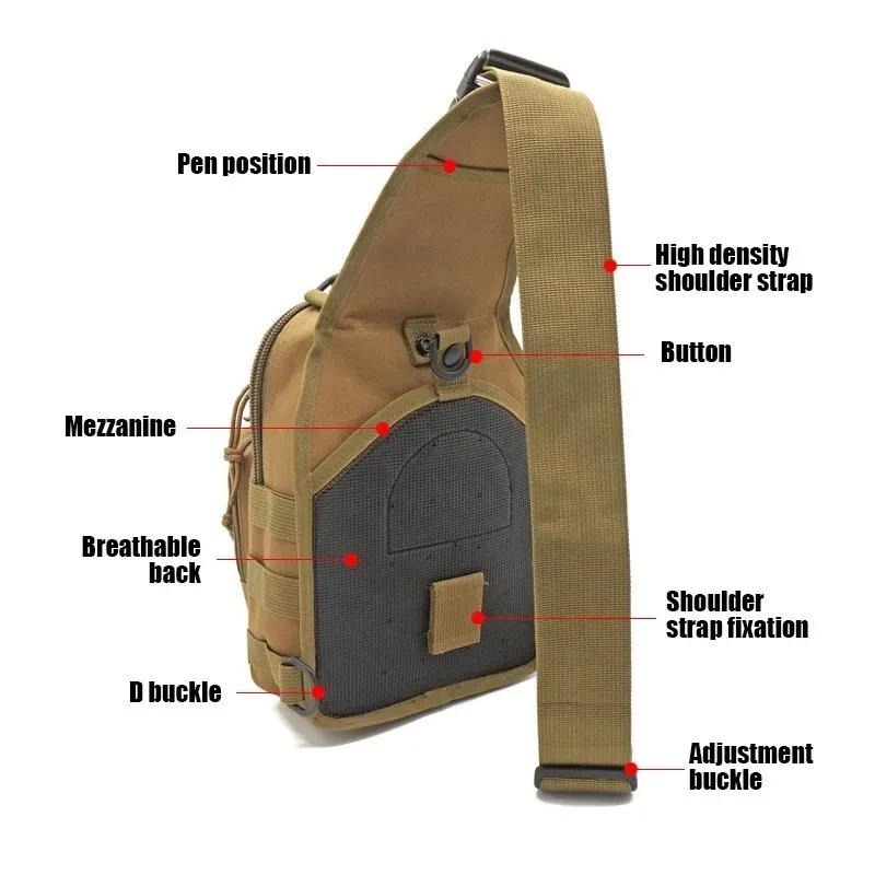 Camouflage Oxford Chest Bag for Men Outdoor Mountaineering