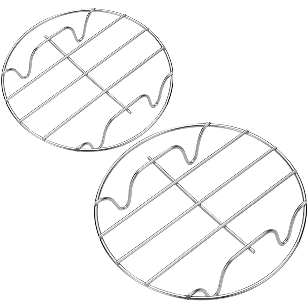 

2 Pcs Grill Stainless Steel Steam Multi-function Egg Steamer Multi-functional Steamed Rack Food Heat-resistant Cooling