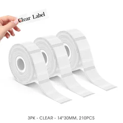 Compact Thermal Label Printer - Portable Sticker Label Maker with 12mm Label Paper Compatibility (3PK Clear 1430)