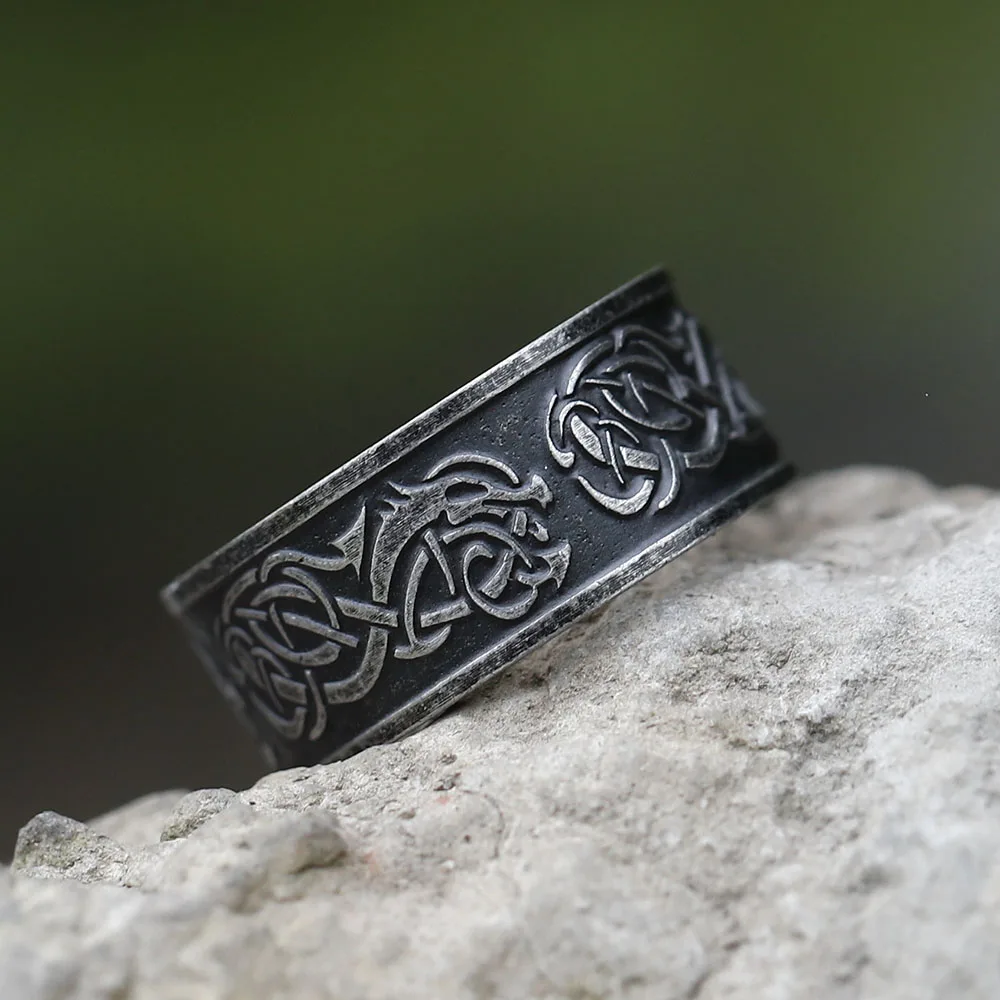 Stainless Steel Ring Finger Ring Animal Ring Men's 316L