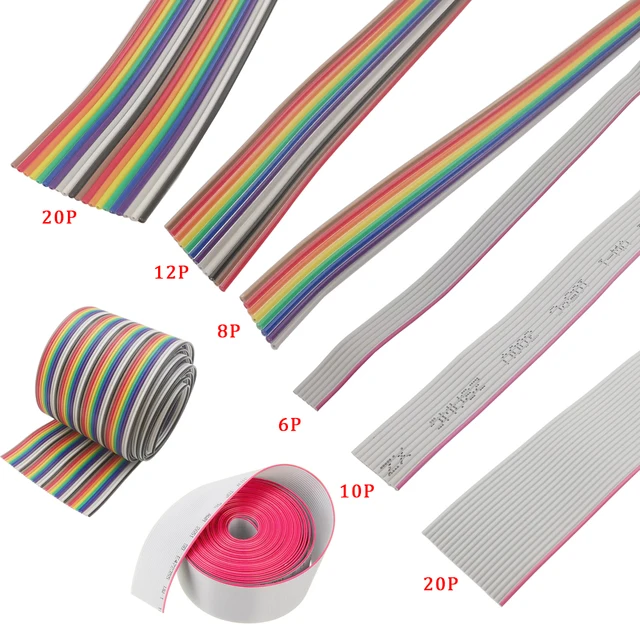 Arcobaleno 1,27mm Tono IDC Cavo A Nastro Per Fai Da Te 2m 6.5FT