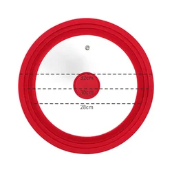 Multifunctional Tempered Glass Pot Lid with Silicone Rim and Cool-Touch Handle, Steam and Dishwasher Safe - Perfect Kitchen Essential and Holiday Gift (Red 28-30-32cm)