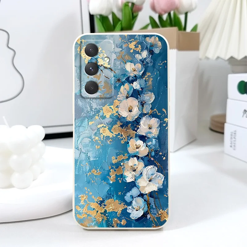 Elegant Gold Leaf Flower Phone Case