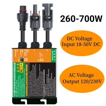 Inverter Solare Fotovoltaico ad Alta Frequenza Grid-Tie con Trasformatori GMI, Isolamento Galvanico, Potenza 260W-700W, Ingresso 18-50V DC