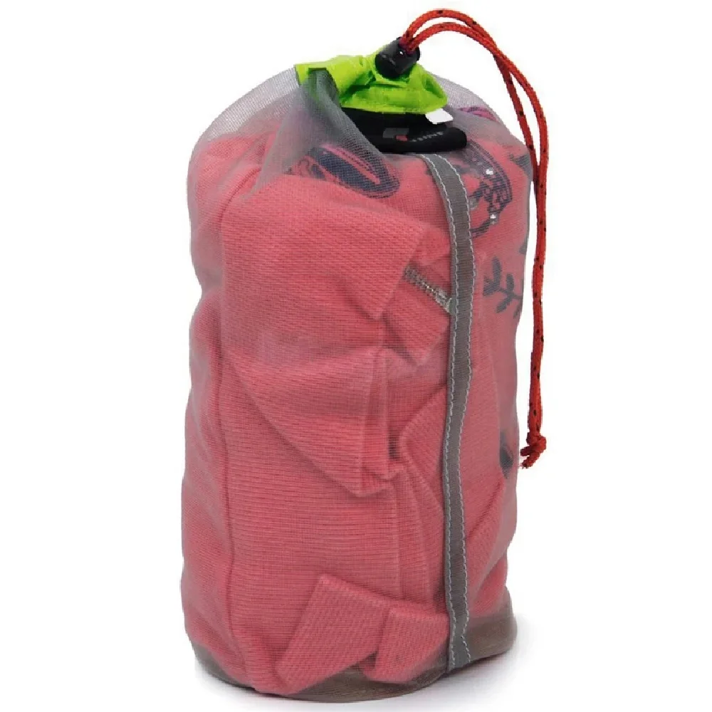 Camping Sports Mesh Storage Bag Ultralight Travel Stuff Sack Drawstring Storage Bag Traveling Organizer Portable Outdoor Tool
