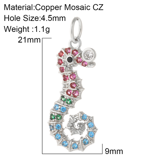 Charms for Jewelry Making Crab Shell Seahorse Designer Jewelry Charms for Diy Earrings Necklace Bracelet Charm Copper