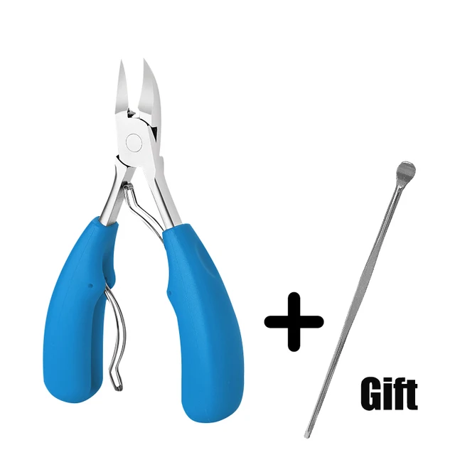 Toe Nail Clippers Remove Dead Skin Nail Correction Nippers Ingrown Toenail Cuticle Scissor Edge Cutter Thick Pedicure Care Tool GJ109-Blue