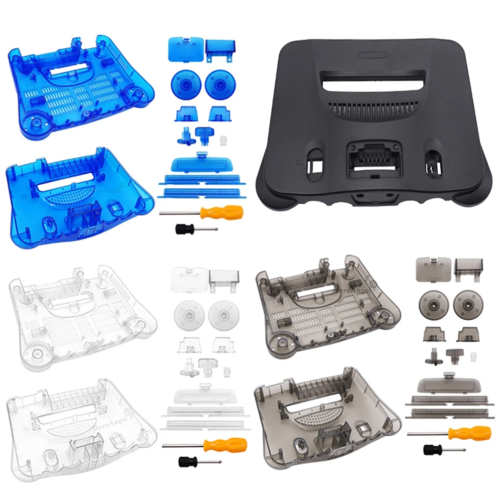 For Nintendo N64 Replacement Plastic Shell Translucent Case Retro Video ...