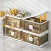Plastic Nordic Kitchen Cabinet Home Furniture Floor Multi-layer Foldable Storage Cabinet Living Room Locker Bedroom Storage Box 1