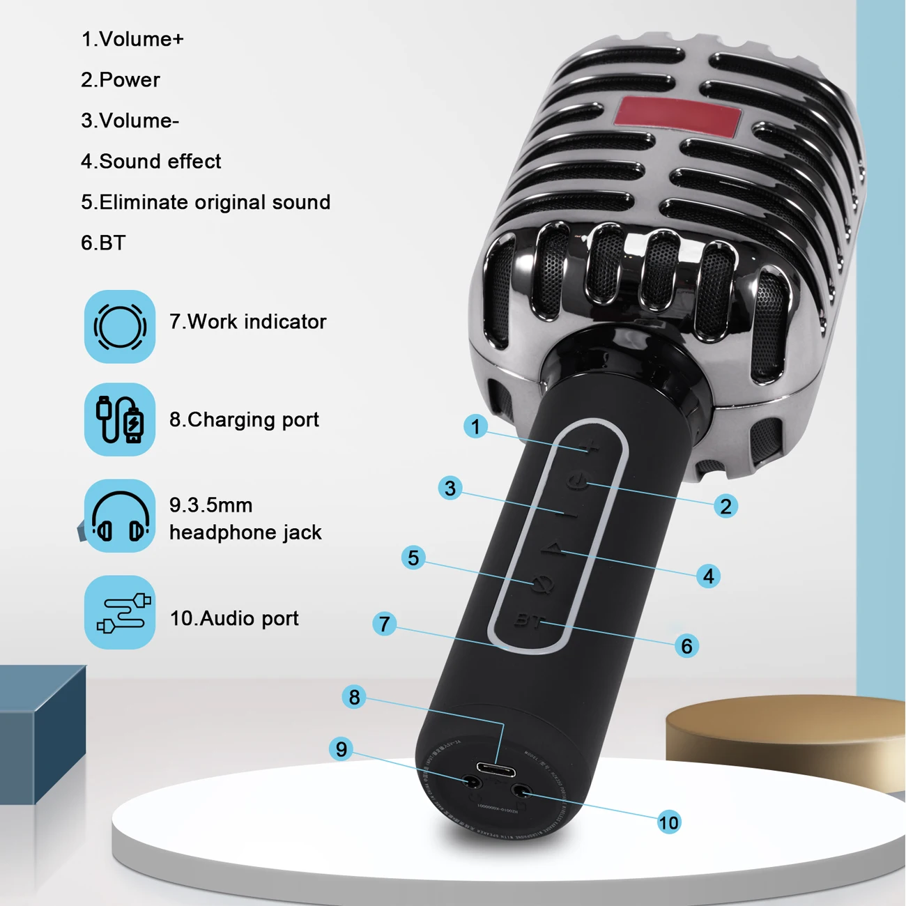 New Wireless Microphone With Bluetooth HIFL Soud Restoration professional Singing micrphone