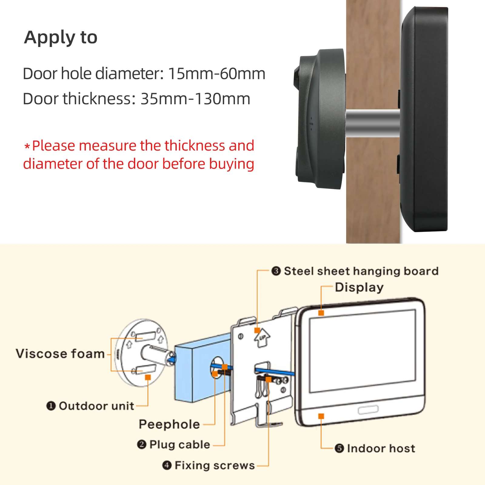 Рисунок 2 - [Tuya 1080P] умный глазок jeatone с Wi-Fi и экраном 4