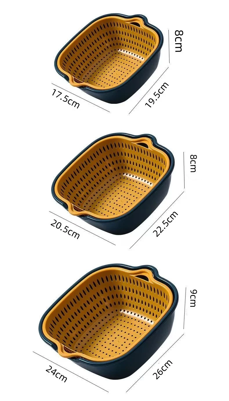 6-teiliges Set/mehrschichtiger Abflusskorb für die Küche zu Hause, Gemüsewaschkorb, Aufbewahrungskorb für Filternetz-Sieb aus Kunststoff – Detail 10