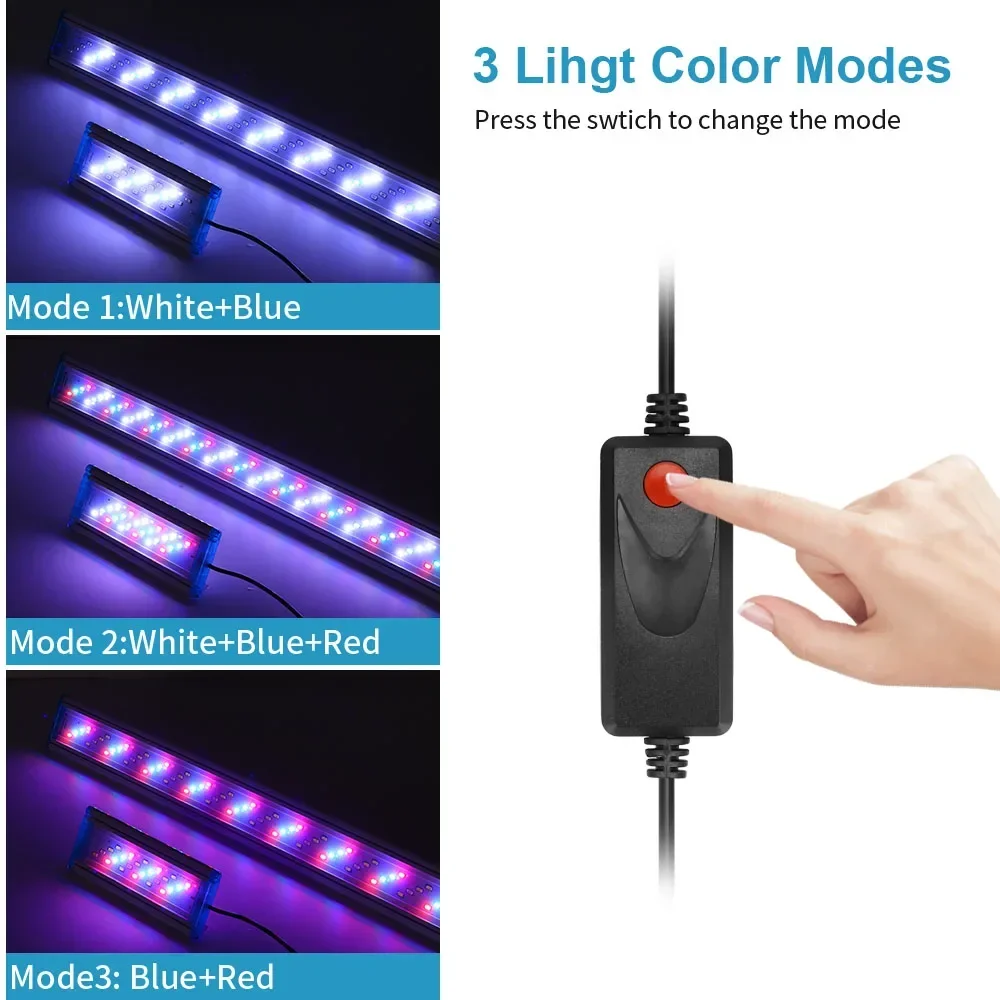 Fish Lamp 18-71CM Ultra-thin Aquarium Light 3 Mode LED Plant Lighting 90-260V 5730 Chip Aquatic Water Grass Growing aquarium light led lamp aquarium lamp