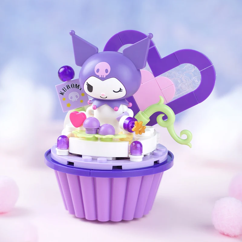 Sanrio Hello Kitty MyMelody Cinnamoroll Pompompurin Kuromi Cake shape Building Blocks Girl Small Children Educational Toy Gifts