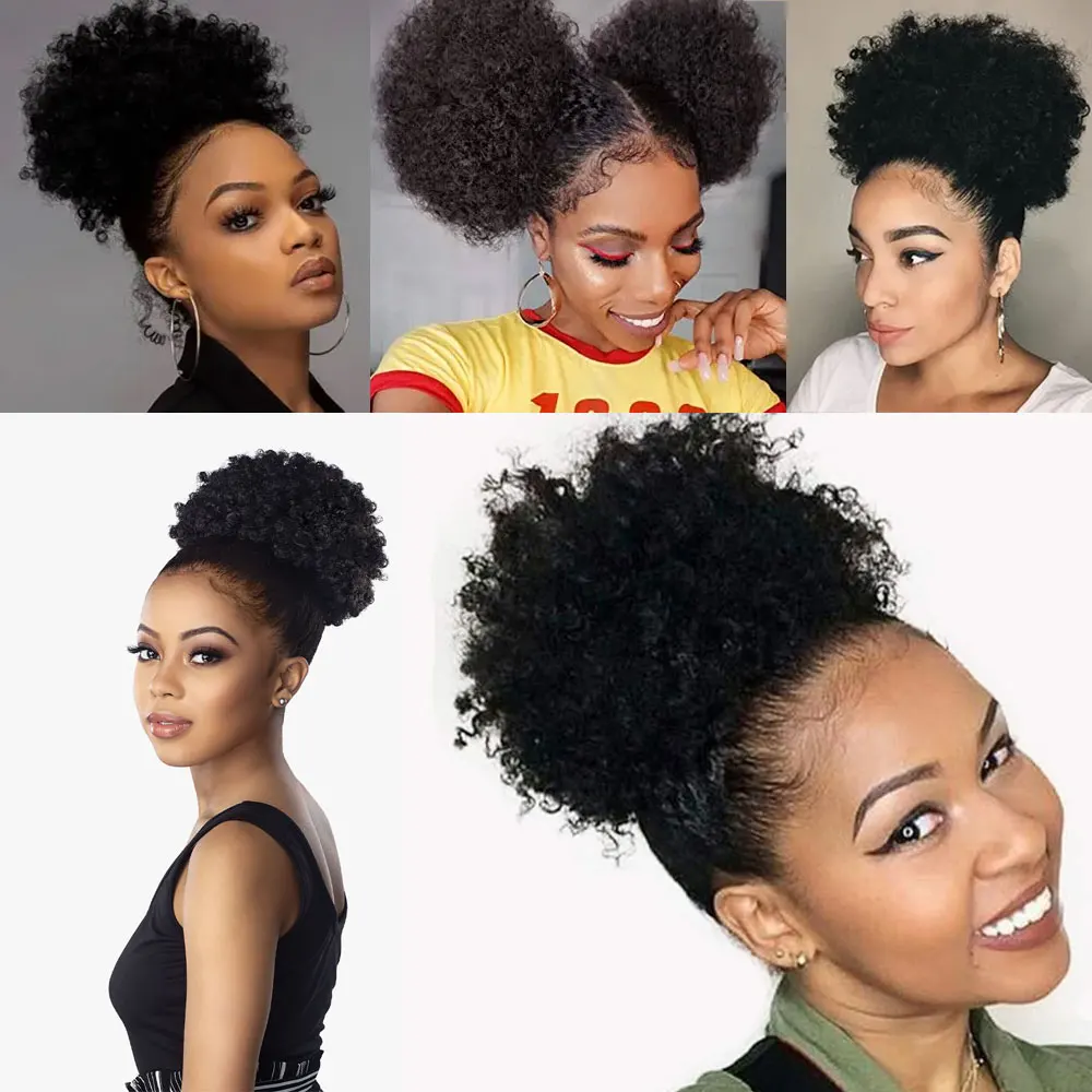 Synthetic Afro Puff Drawstring Ponytail Extension