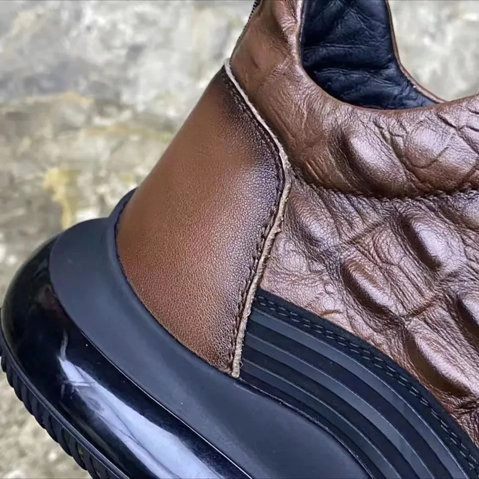 PU Leather Men's Casual Boots Summer Comfortable Cushion Working Shoes For Men Waterpoof Ankle men sneakers men leather boots