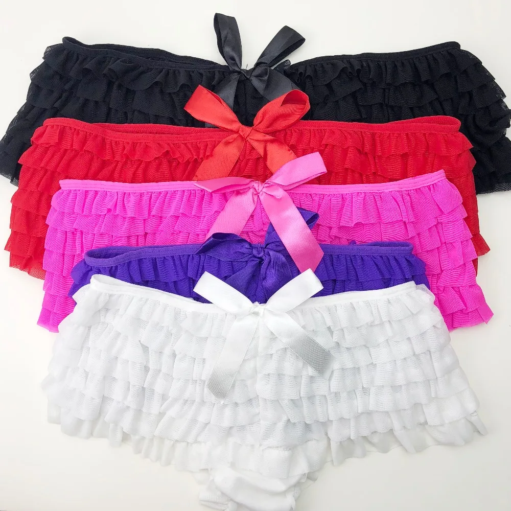 Sexy Panties Women's Layered Mesh Ruffled Panty Intimates Underwear Lingerie Mesh