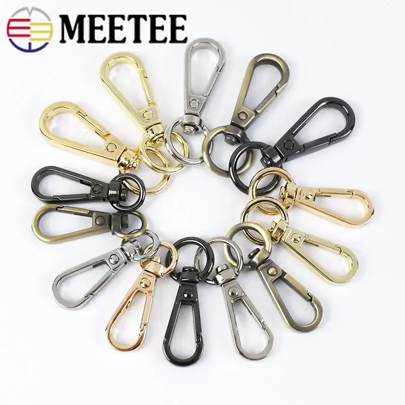 

50Pcs 8/10/13mm Metal Buckles for Strap Bag Swivel Lobster Clasp Bag KeyChain Hooks Webbing Clip Buckle Hanger DIY Accessories