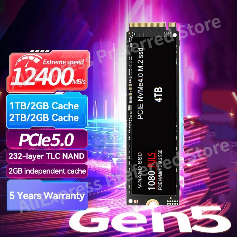 

1080PLUS SSD M2 Nvme M.2 2280 PCIe 4.0 X4 with heatsink 512GB 1TB 2TB 4TB Internal Solid-state drive PS5 Desktop Hard Disk