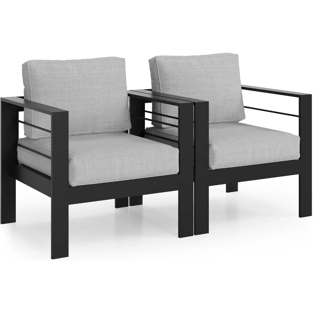Outdoor aluminum armchairs