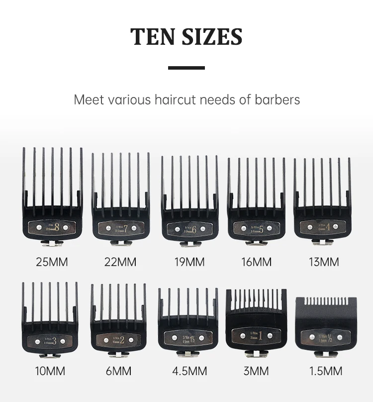 8/10pcs Professional Hair Clipper Limit Guide Comb For Wahl Trimmer Universal Barber Guide Comb Haircut Tool Clipper Limit Combs